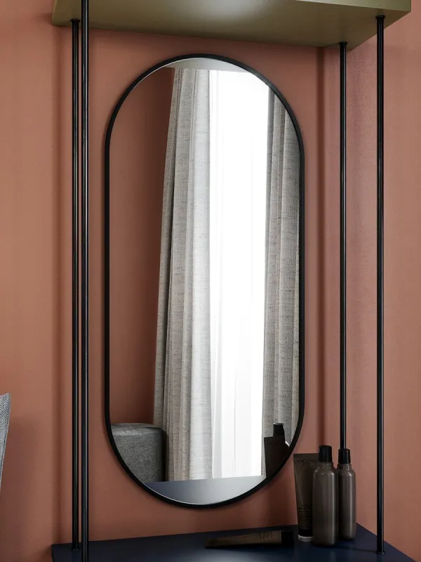 Зеркало навесное Z-16 110х50 см с черной рамкой без подсветки