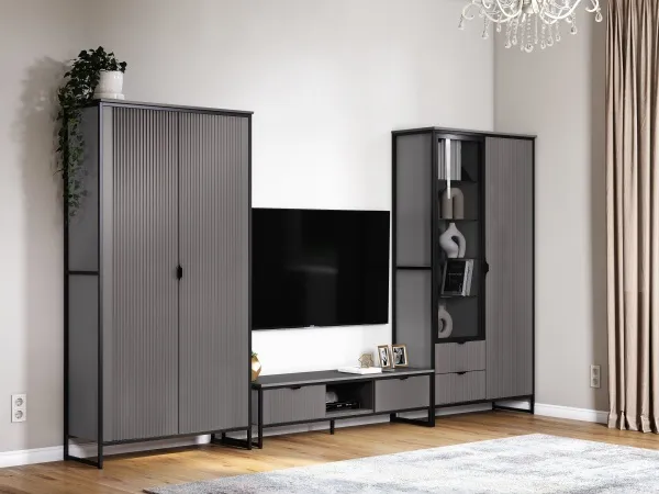 Тумба 2 ящика "Нора" гостиная Графит