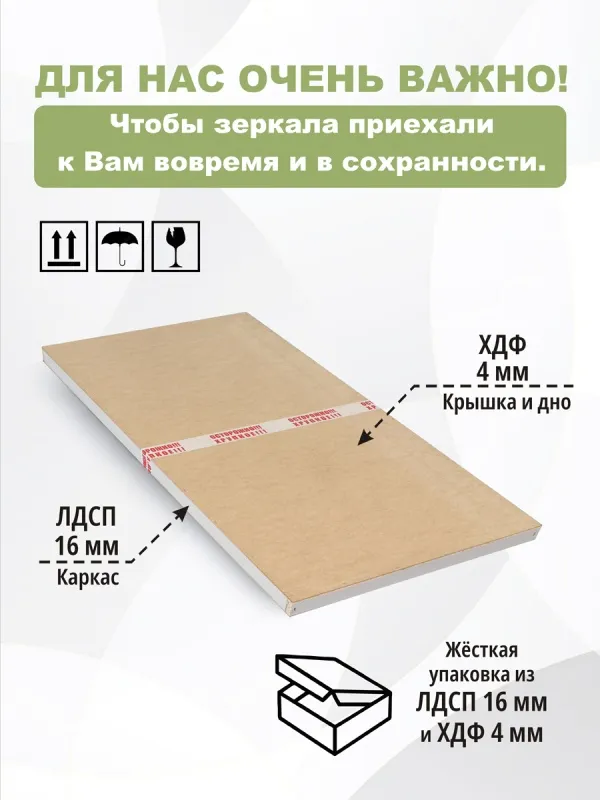 Зеркало навесное Z-16 110х50 см с черной рамкой без подсветки