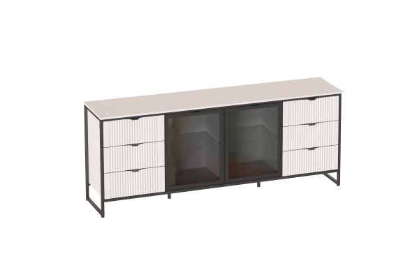 Тумба 2 дв 6 ящ "Нора" гостиная со стеклянными дверями Персидский жемчуг Тумба 2 дв 6 ящ "Нора" гостиная со стеклянными дверями Персидский жемчуг